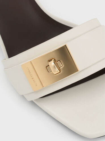 Aelin Kitten-Heel Mules, White, hi-res