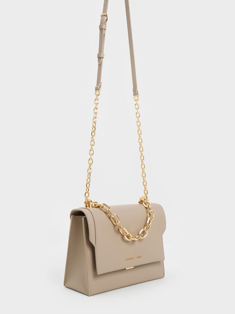Brennan Chain Handle Crossbody Bag, Taupe, hi-res