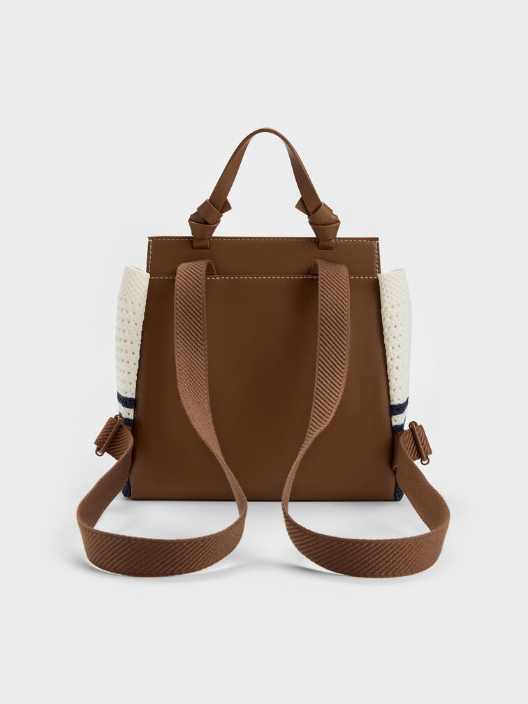 Girls' Ida Stripped Knitted Backpack, Multi, hi-res