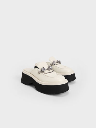 Lotso Embellished Platform Mules, Chalk, hi-res