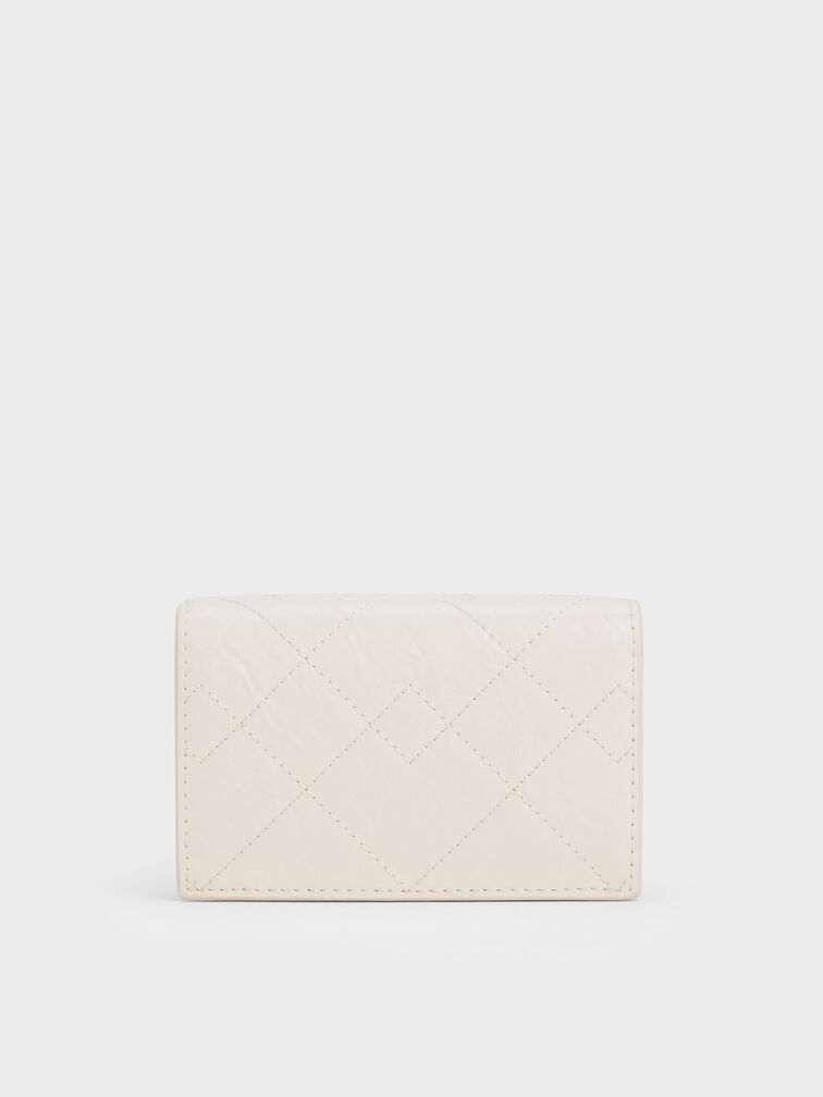 Duo Quilted Fold-Over Wallet, Cream, hi-res