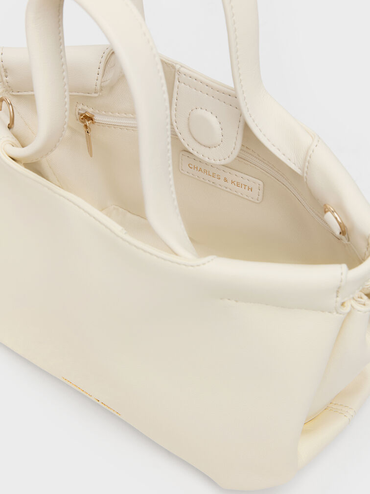 Mini Zephyr Tassel Tote Bag, Cream, hi-res