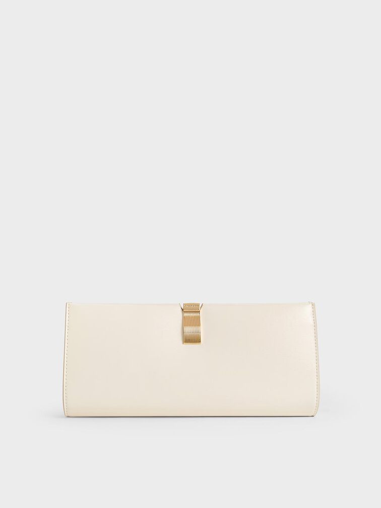 Wisteria Metallic-Accent Clutch, Cream, hi-res