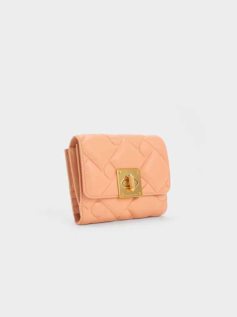 Tillie Quilted Wallet, Orange, hi-res
