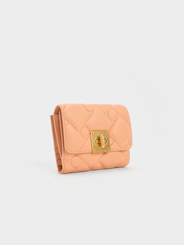 Tillie Quilted Wallet, Orange, hi-res