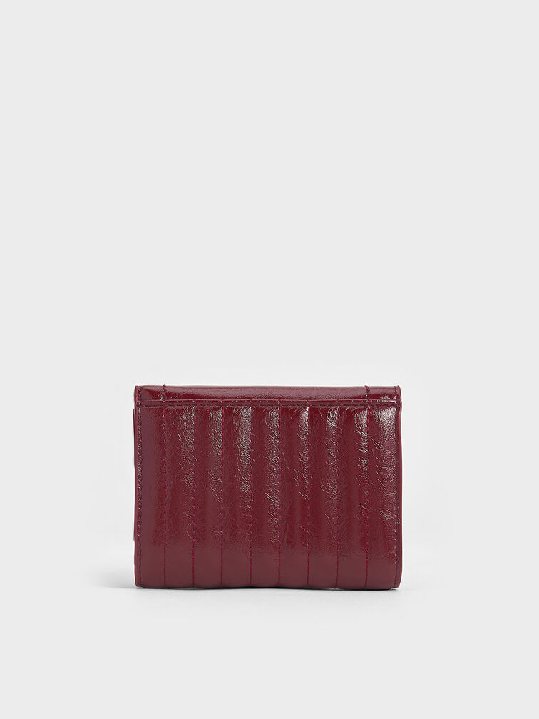Donna Crinkle-Effect Wallet, Burgundy, hi-res