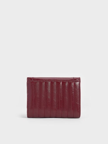 Donna Crinkle-Effect Wallet, Burgundy, hi-res