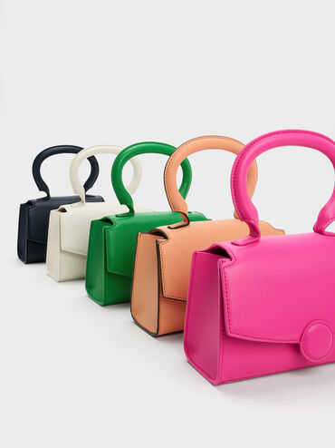 Clover Curved Handle Bag, Green, hi-res