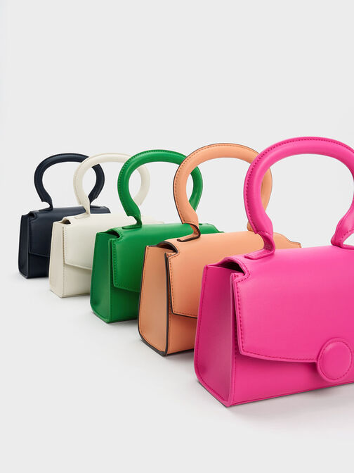 Clover Curved Handle Bag, Green, hi-res