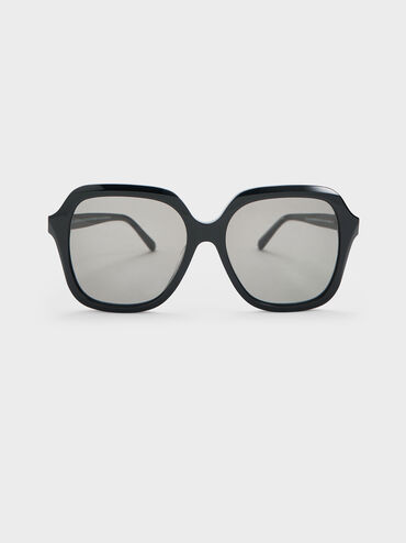 Izara Recycled Acetate Butterfly Sunglasses, Black, hi-res