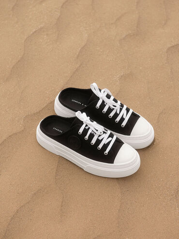 Kay Canvas Slip-On Sneakers, Black, hi-res