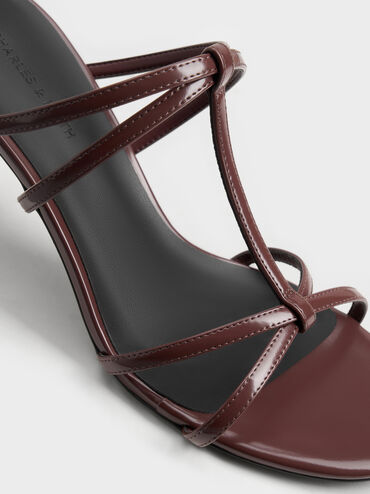 Crossover T-Bar Strappy Mules, Mauve, hi-res