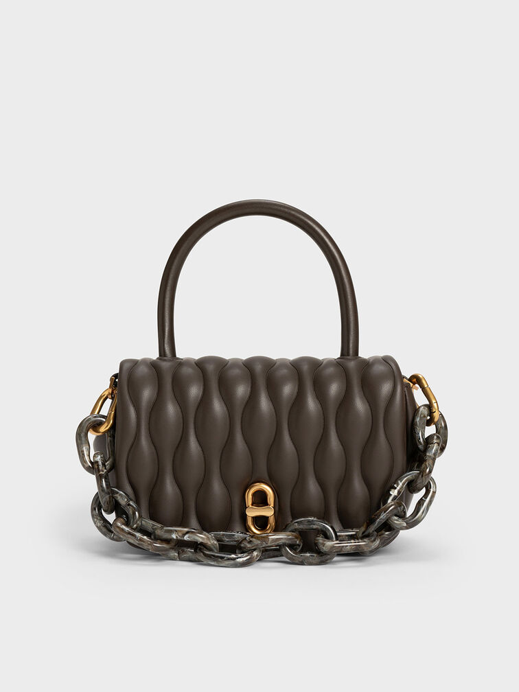 Iva Boxy Top Handle Bag, Dark Moss, hi-res