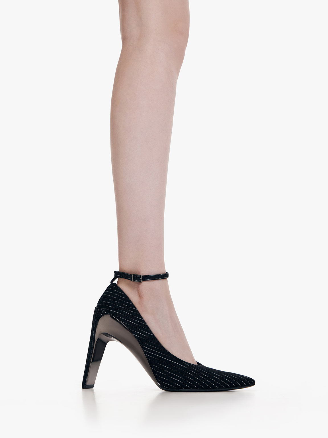 Grey strap heels sales