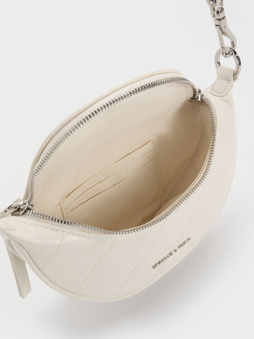 Philomena Half-Moon Crossbody Bag, Cream, hi-res