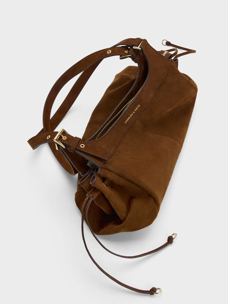 Lillith Drawstring Tote Bag, Pecan Brown, hi-res