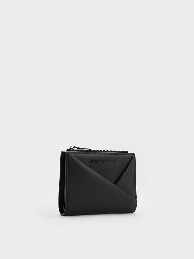 Midori Geometric Top-Zip Wallet, Noir, hi-res