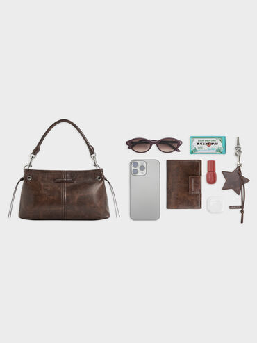 Noane Top Handle Bag, Distressed Coffee, hi-res