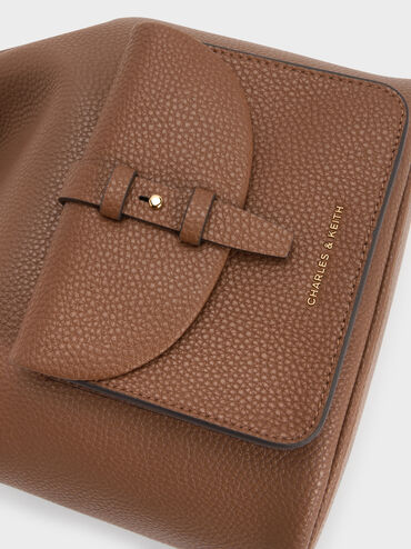 Beryl Drawstring Backpack, Chocolate, hi-res