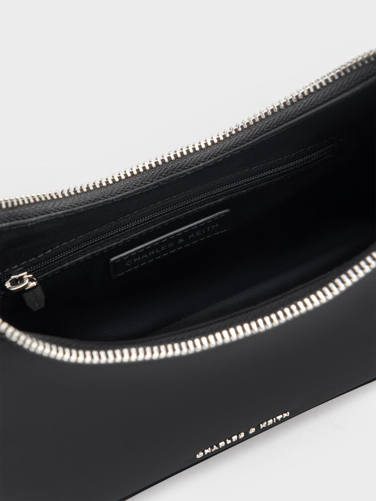 Lane Chain-Link Shoulder Bag, Noir, hi-res