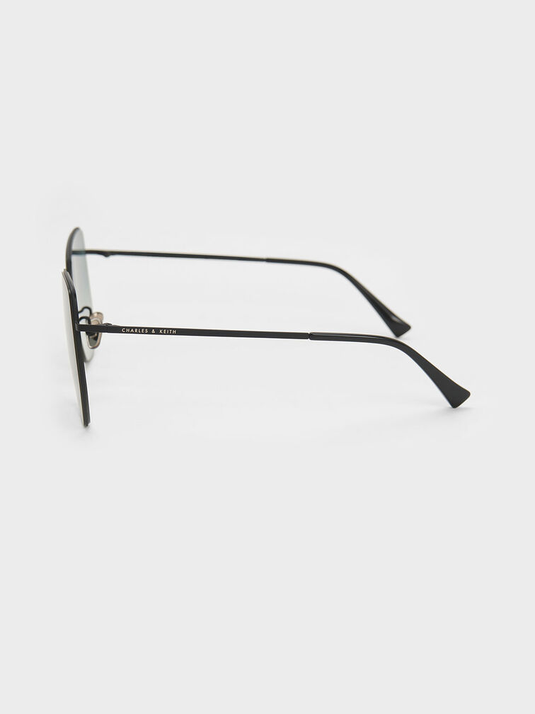 Recycled Acetate Butterfly Sunglasses, Black, hi-res