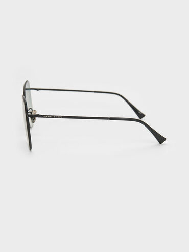 Recycled Acetate Butterfly Sunglasses, Black, hi-res