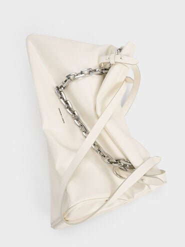 Andromeda Chunky-Chain Trapeze Tote Bag, Cream, hi-res