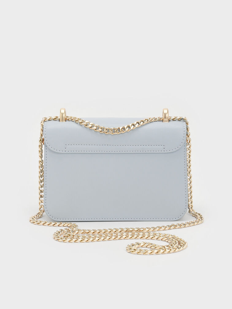 Alva Quilted Chain-Handle Bag, Sea Salt Blue, hi-res