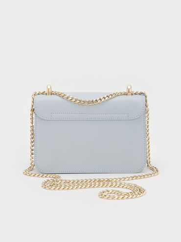 Alva Quilted Chain-Handle Bag, Sea Salt Blue, hi-res