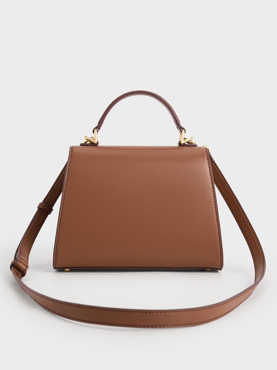 バック Chocolate Violetta Trapeze Top Handle Bag - CHARLES & KEITH IN