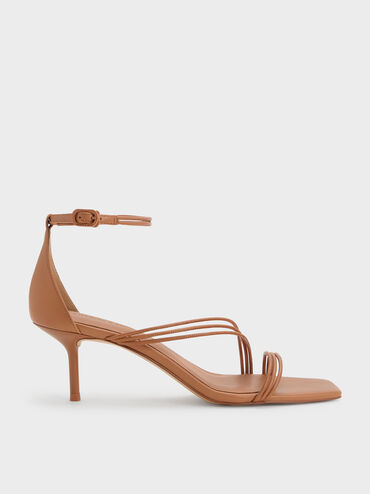 Fianna Ankle-Strap Stiletto Sandals, Tan, hi-res