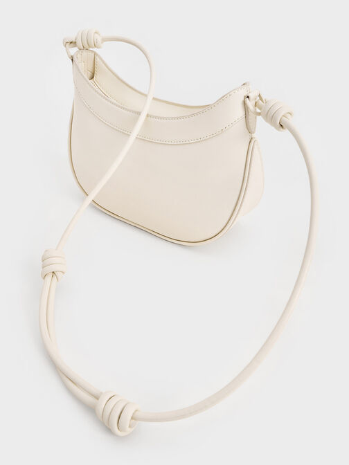 Sabine Knotted-Strap Curved Shoulder Bag, Cream, hi-res