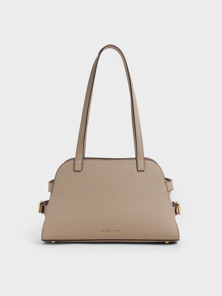 Aubrielle Belted Shoulder Bag, Taupe, hi-res