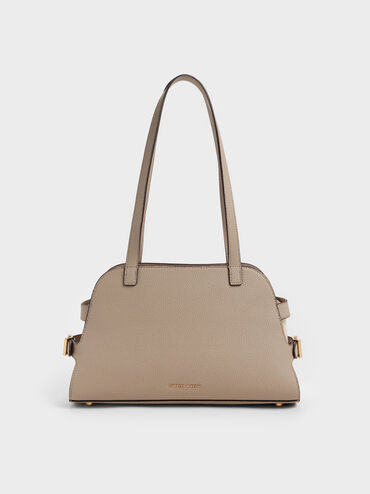 Aubrielle Belted Shoulder Bag, Taupe, hi-res