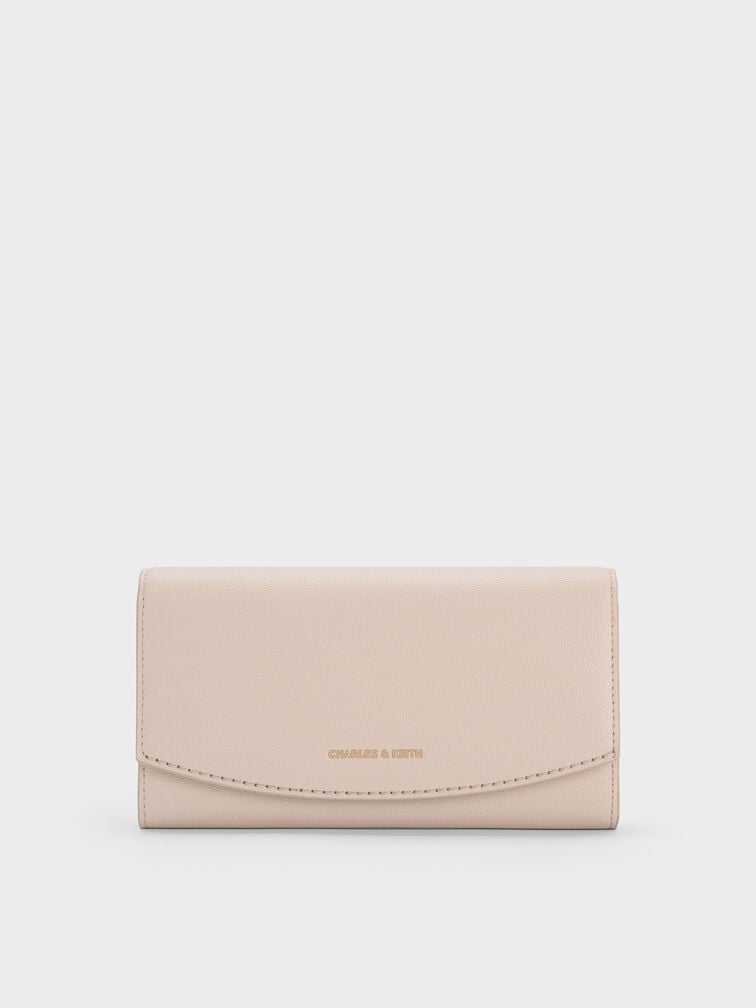 Briony Curved Flap Long Wallet, Oat, hi-res
