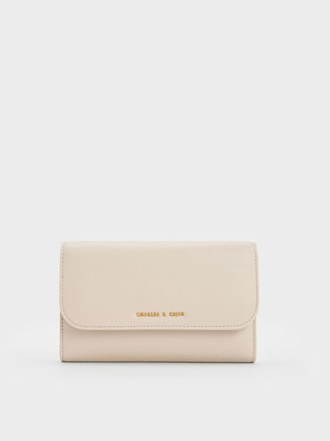 Octavia Front Flap Long Wallet, Ivory, hi-res