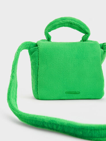 Loey Textured Top Handle Bag, Green, hi-res