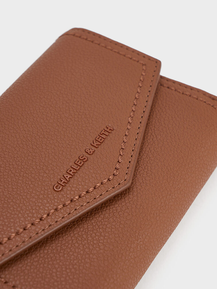 Stitch Trim Envelope Wallet, Chocolate, hi-res