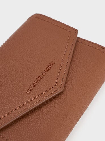 Stitch Trim Envelope Wallet, Chocolate, hi-res