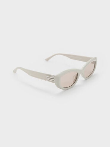 Birdie Recycled Acetate Sunglasses, Chalk, hi-res