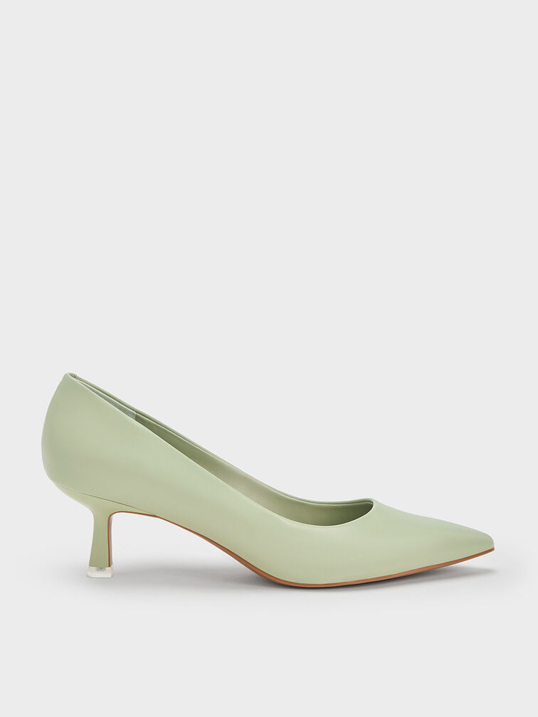 Emmy Spool Heel Pumps, Sage Green, hi-res