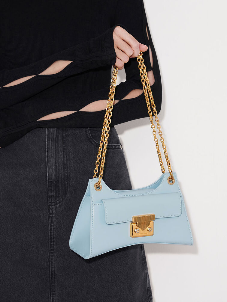 Eudora Sculptural Bag, Blue, hi-res