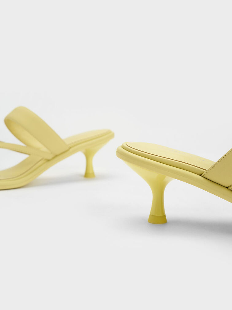 Spool Heel Thong Sandals, Lime, hi-res