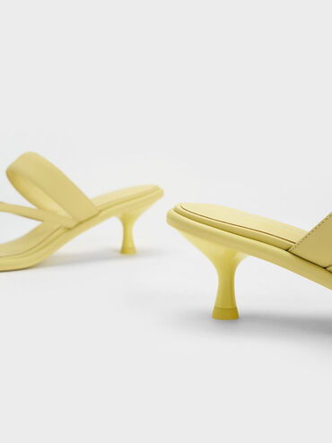 Spool Heel Thong Sandals, Lime, hi-res