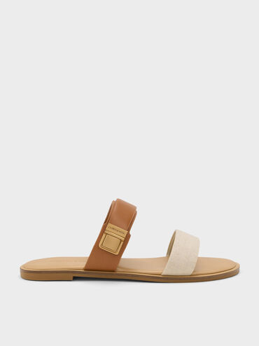 Dove Two-Tone Double-Strap Sandals, Caramel, hi-res