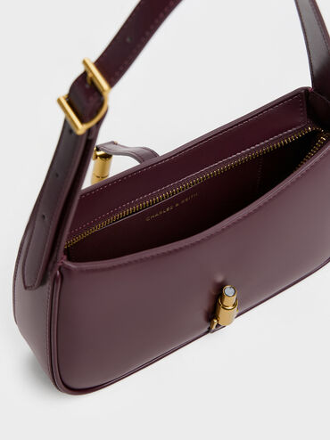 Cesia Metallic Accent Shoulder Bag, Wineberry Red, hi-res