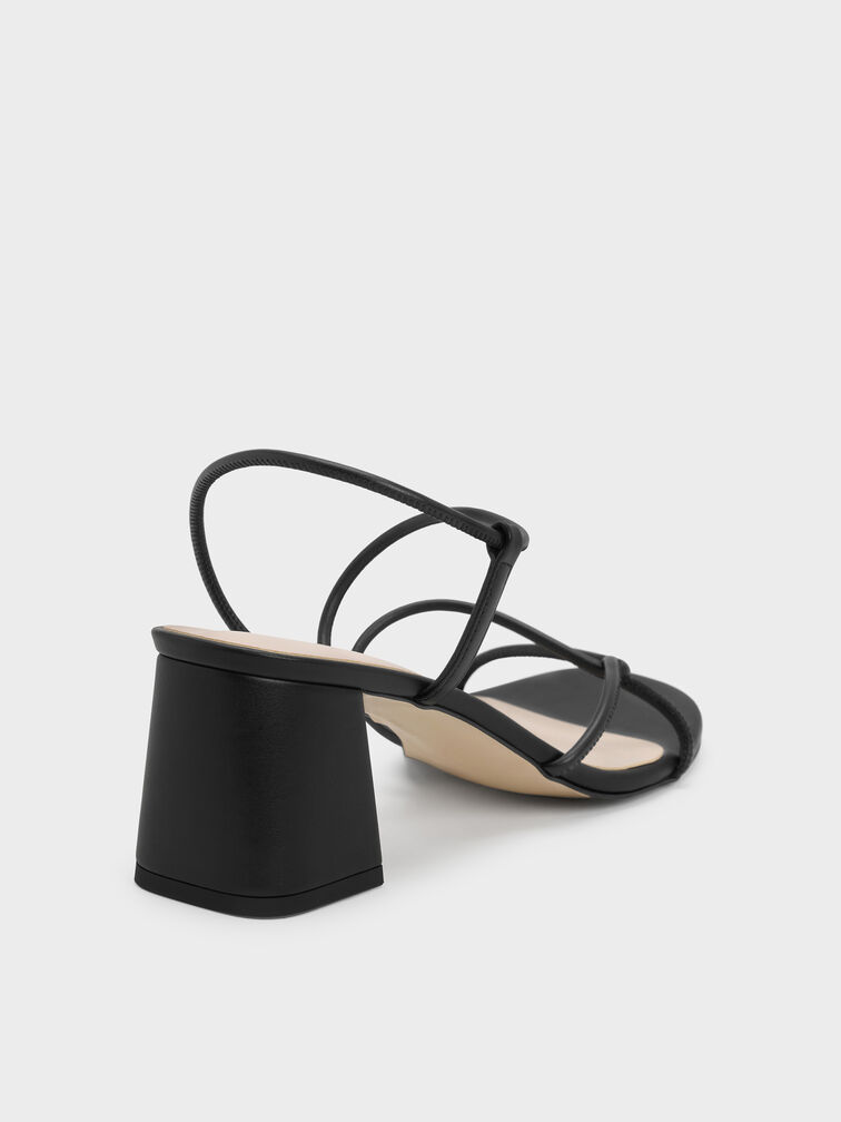 Meadow Strappy Block Heel Sandals, Black, hi-res