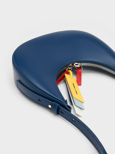 Carey Crescent Hobo Bag, Navy, hi-res