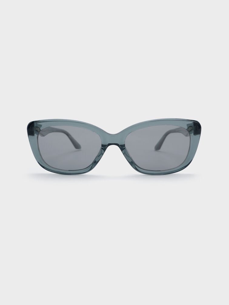 Maeva Recycled Acetate Cat-Eye Sunglasses, Teal, hi-res