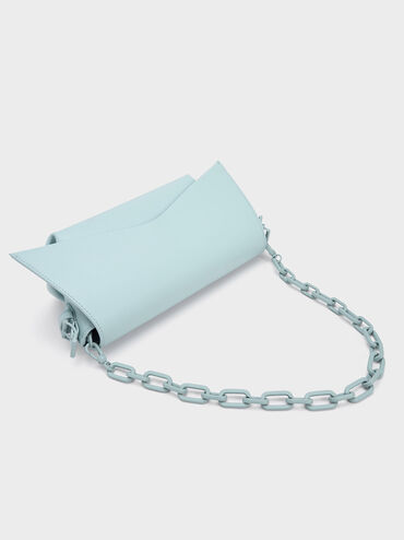 Boaz Geometric Front Flap Bag, Blue, hi-res